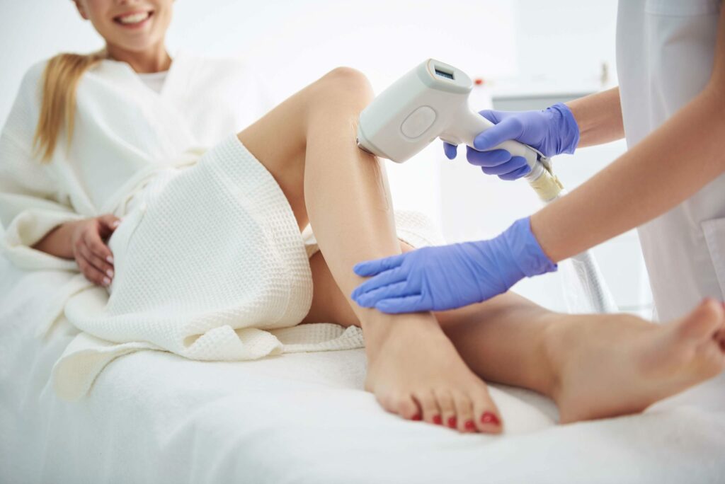 Young Woman Getting Laser Hair Removal on her legs | Isya Aesthetics | Vasant Vihar, New Delhi