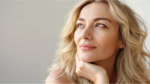 woman with ageless skin and hair