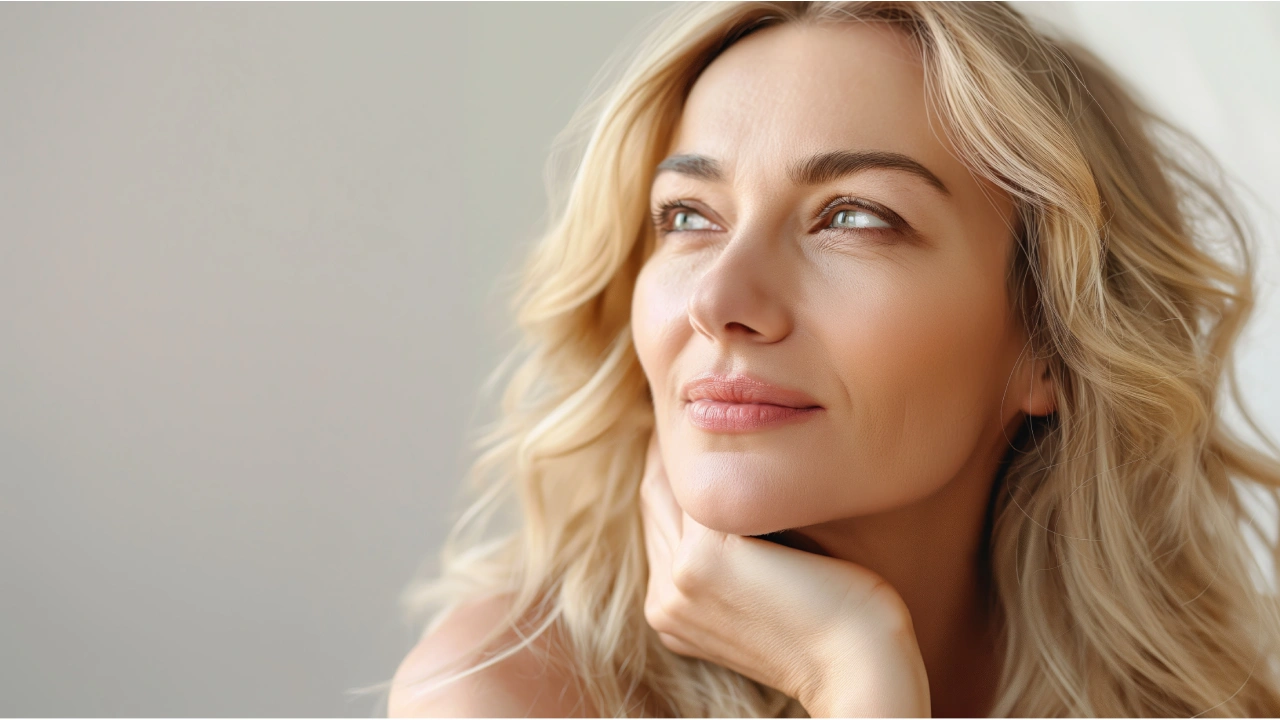 woman with ageless skin and hair